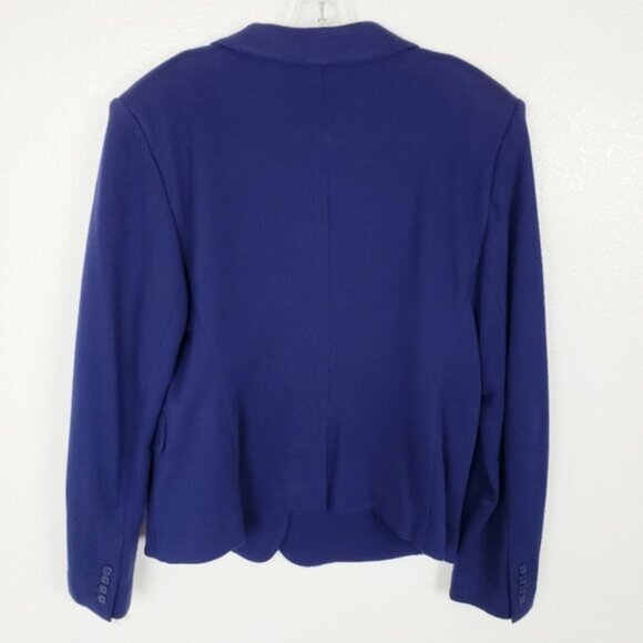 NWT Norma Kamali Navy Blue Jacket Blazer Stretch Knit size XL Office Career - Picture 6 of 12